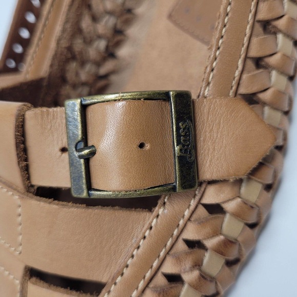 [SOLD]Bass Shoes Womens 11 Brown Leather Flats Woven Casual Hayden Fawn Loafer - Picture 9 of 10